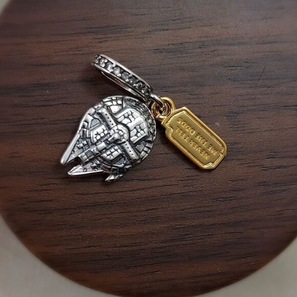 925 Silver Star Wars Millennium Falcon Dangle Charm - Picture 5 of 9